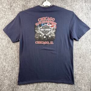 Genuine Harley-Davidson T-Shirt Men Size XL Chicago Illinois Blue